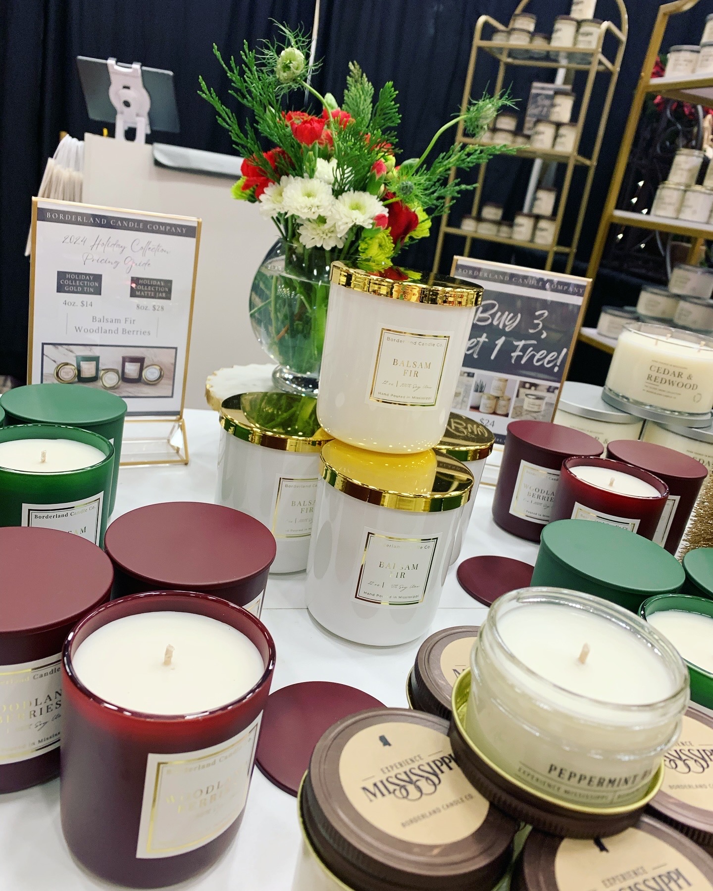 a stack of flyers on a table