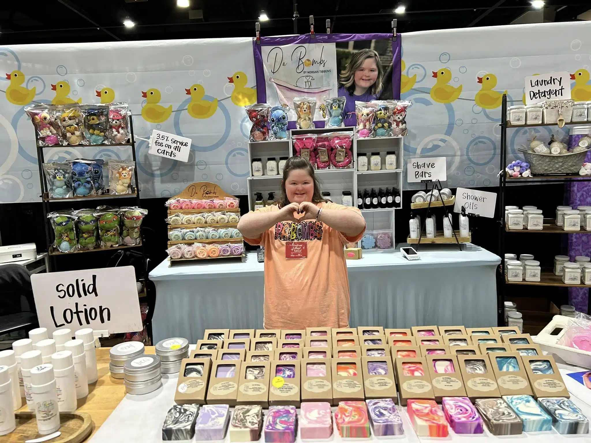 a person standing in front of a store